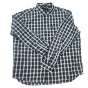 Abercrombie & Fitch Classic Mens XL Blue/White Plaid Preppy Button-Down Shirt